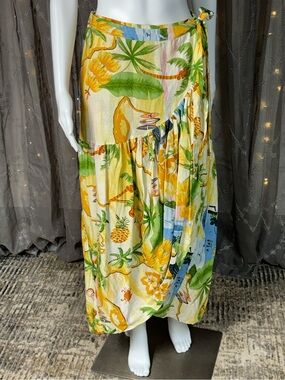Rachel Zoe Multicolor Tropical Print Maxi Skirt